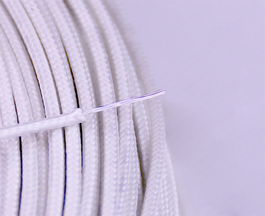 1-200F210103X00 Fiberglass Braided Silicone Rubber Insulated Wire UL3122 24 awg 1