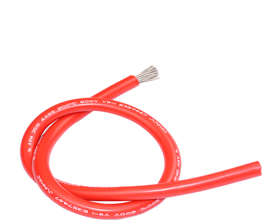 1-200H510293YT Single Core Silicone Rubber Wire 4 awg Copper Wire 12mm UL3512 2