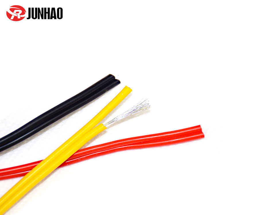 1-200RQ64155348 22 awg Flexible Silicone Rubber 2 Pin Flat Ribbon Electric Cable 2